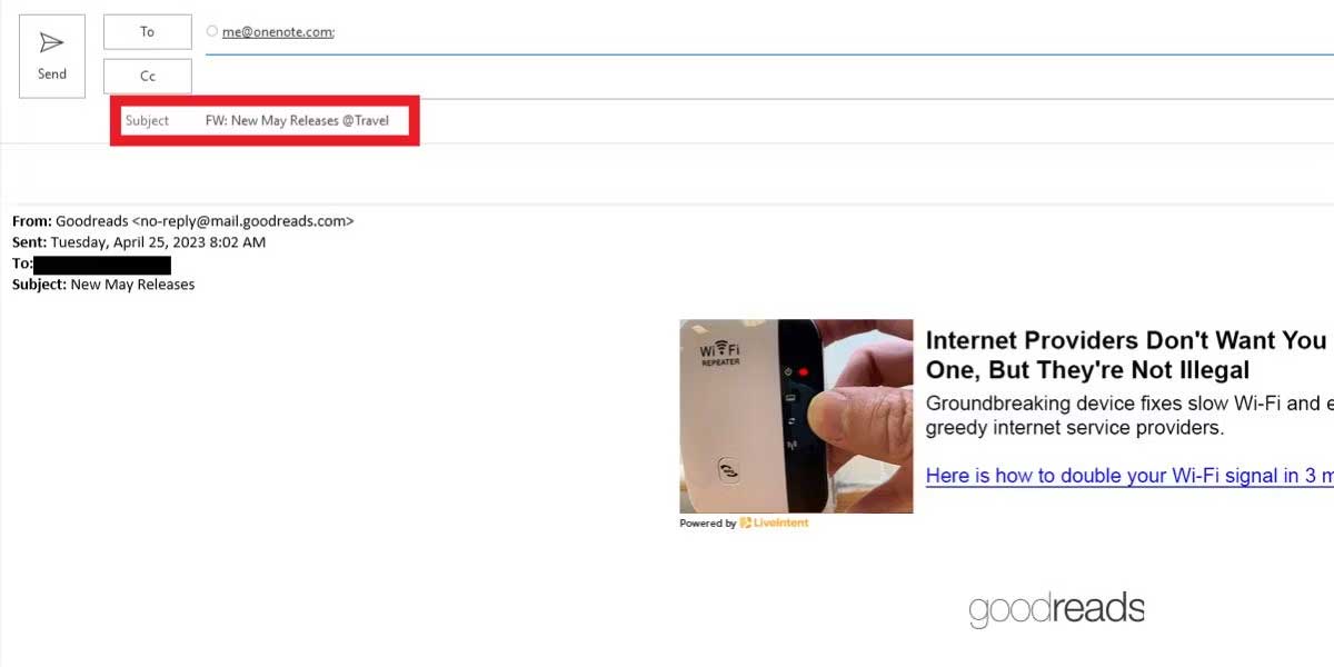 Điền vào mục subject