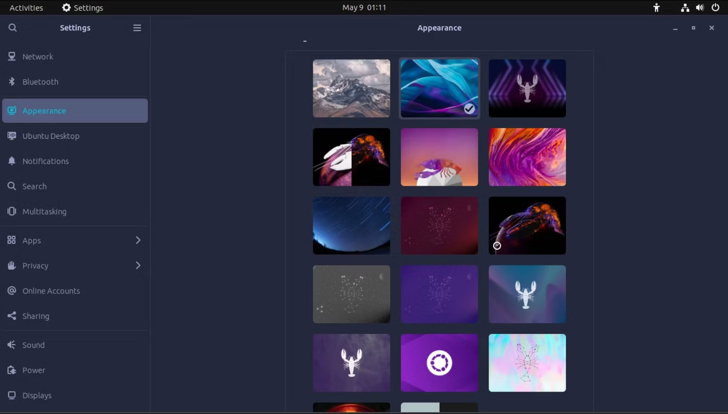 Hình nền trong GNOME 44