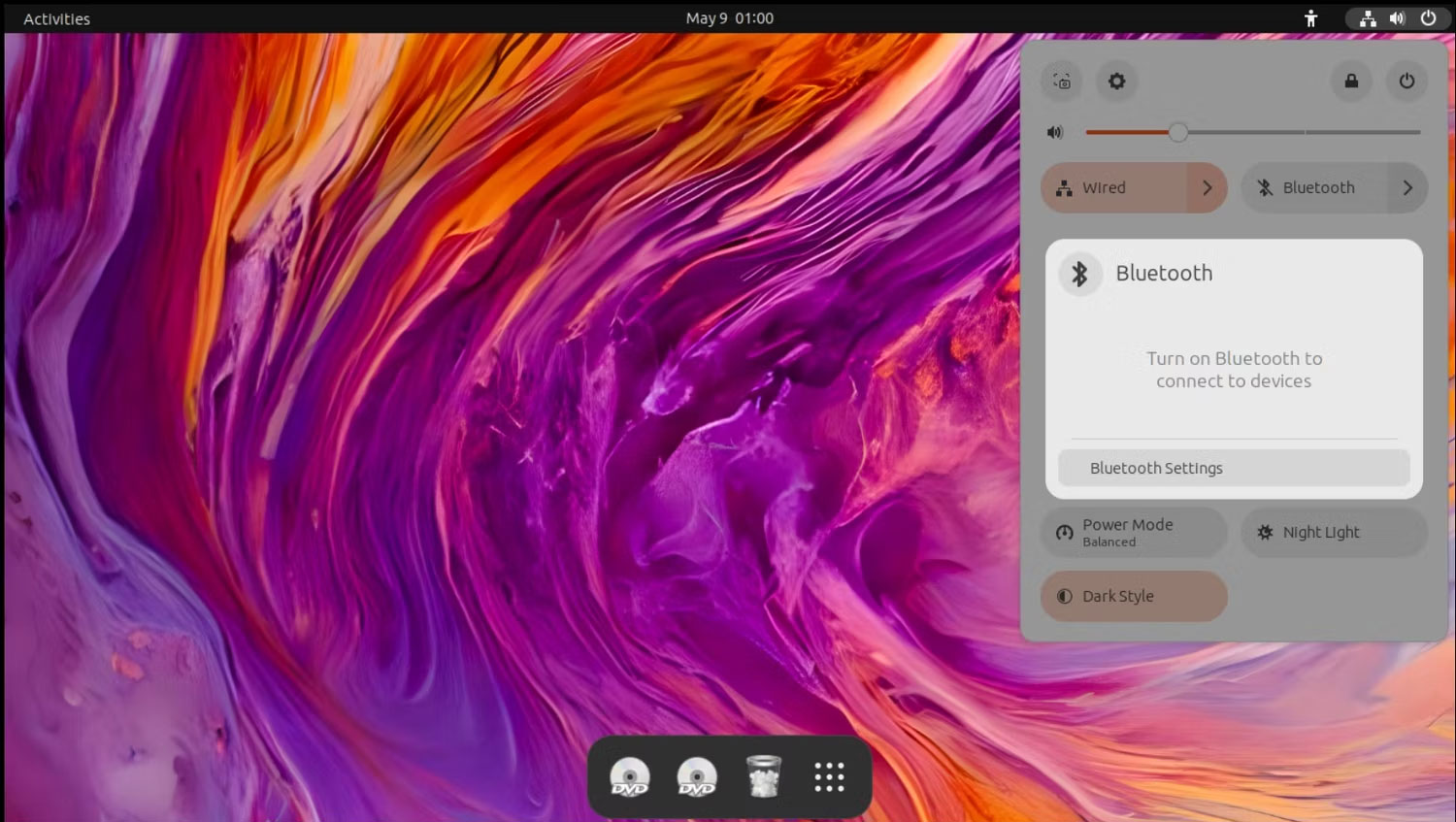 Phần cài đặt Bluetooth trên Ubuntu 23.04