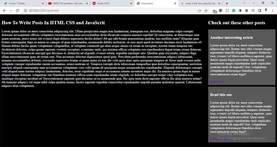 Kết quả dùng grid thay cho phần trăm