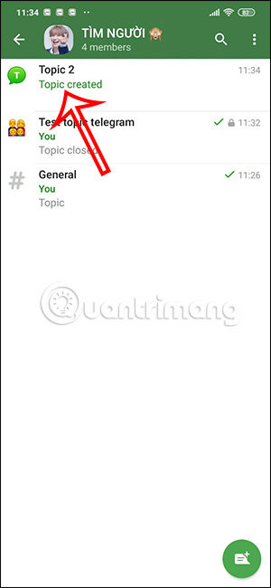 Các topic nhóm Telegram