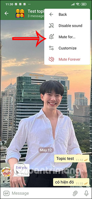 Tắt thông báo topic Telegram