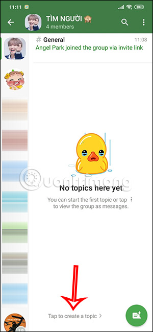 Tạo topic nhóm Telegram