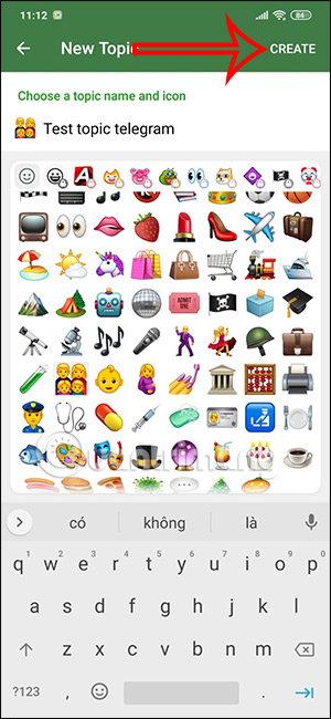 Tạo topic trong nhóm Telegram