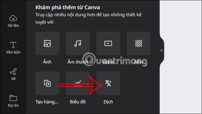 Dịch trên Canva