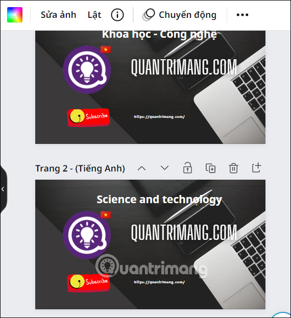 Mẫu thiết kế dịch ngôn ngữ trên Canva