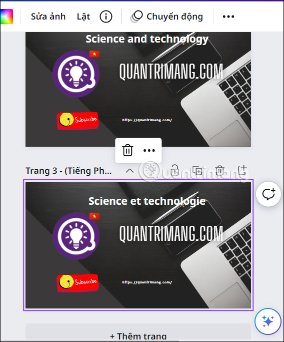 Dịch nhiều ngôn ngữ trên Canva