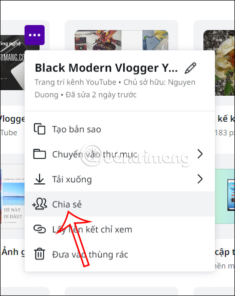 Chia sẻ mẫu thiết kế Canva