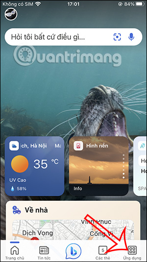 Ứng dụng trên Bing AI