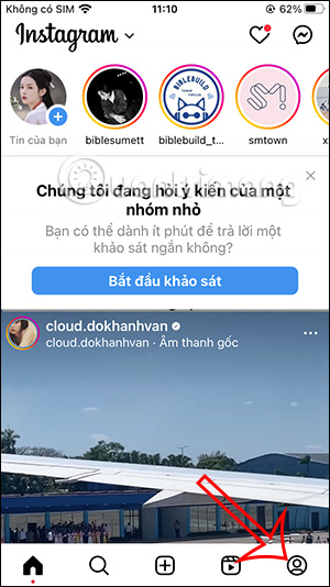 Truy cập hồ sơ Instagram