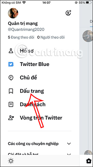 Dấu trang trên Twitter