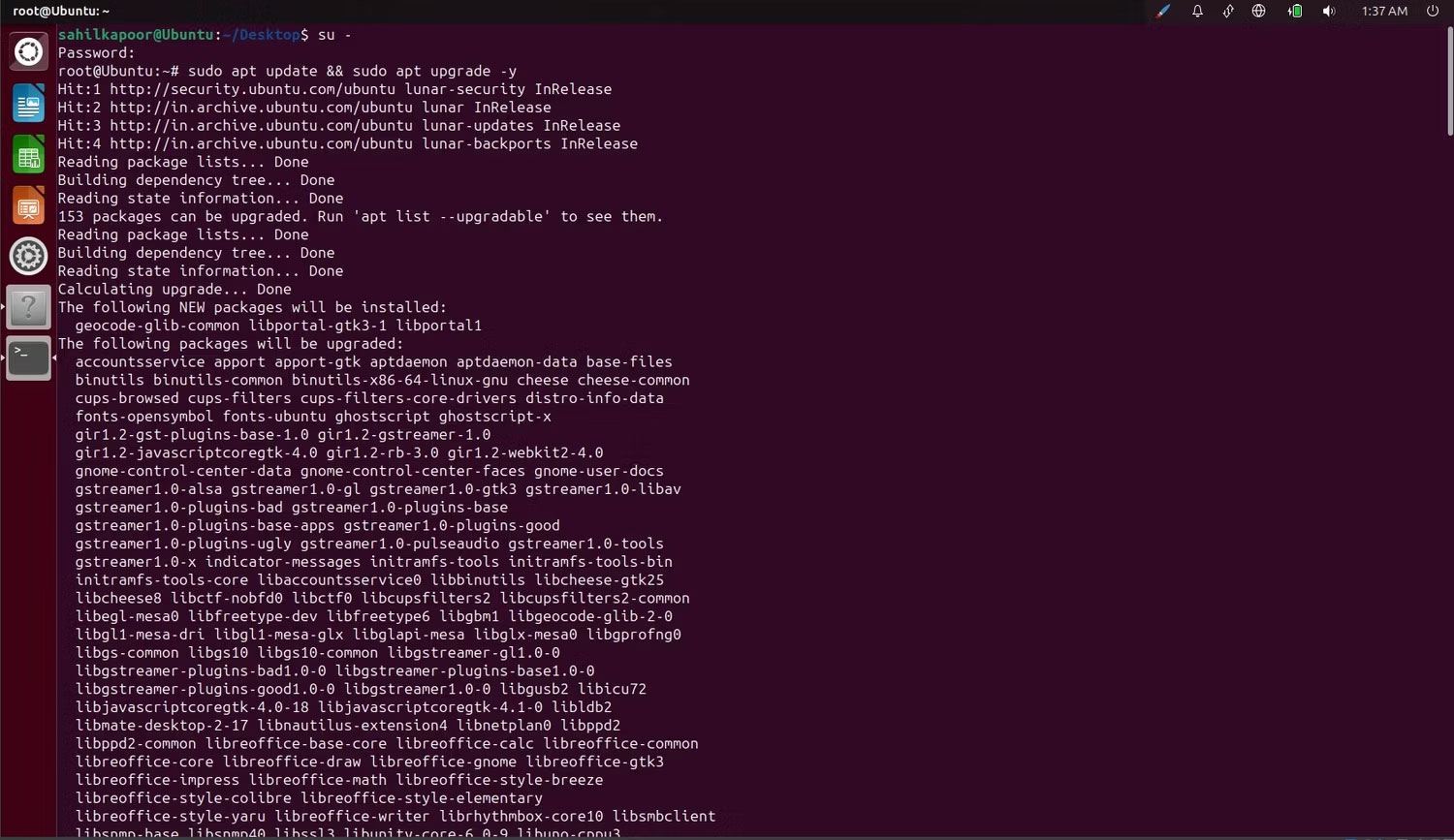 Lệnh apt cập nhật Linux