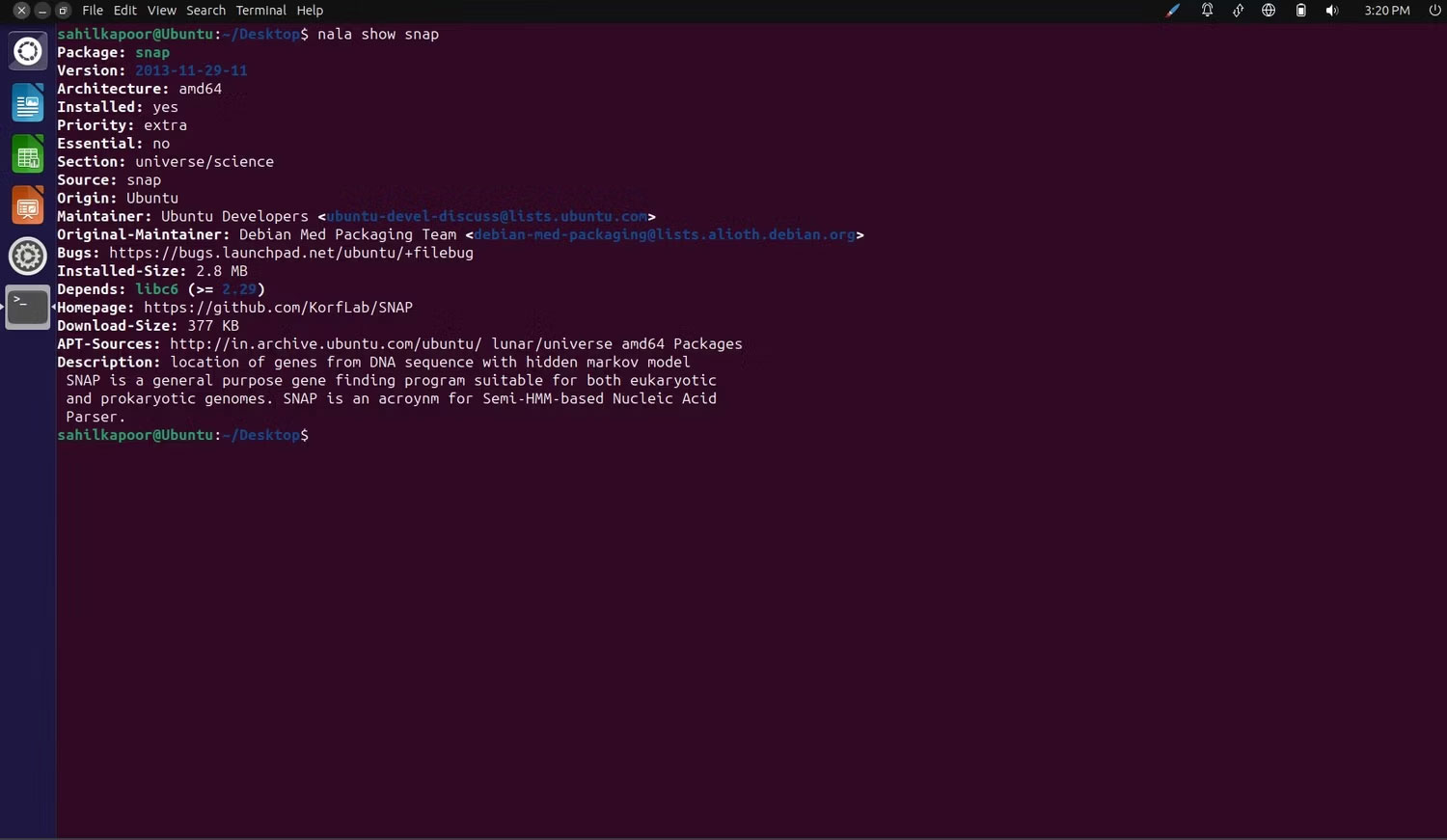 Linux hiển thị lệnh