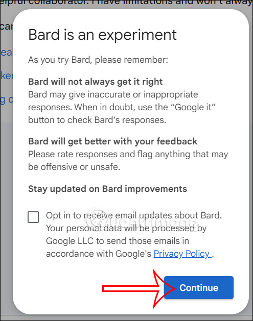 Truy cập vào Google Bard