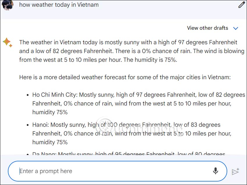 Chat với Google Bard