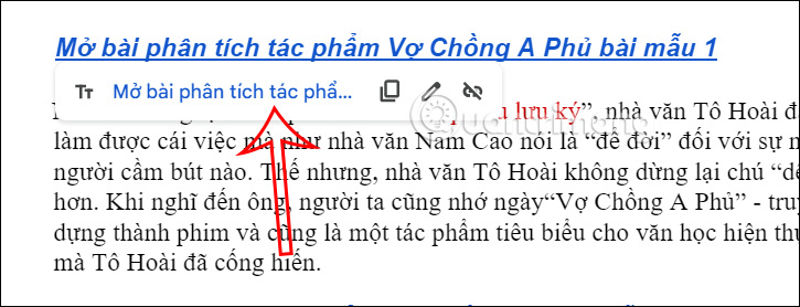 Link tới heading trong Google Docs