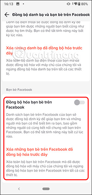 Tắt đồng bộ danh bạ Facebook trên TikTok