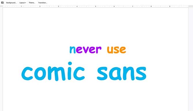 Không bao giờ dùng Comic Sans