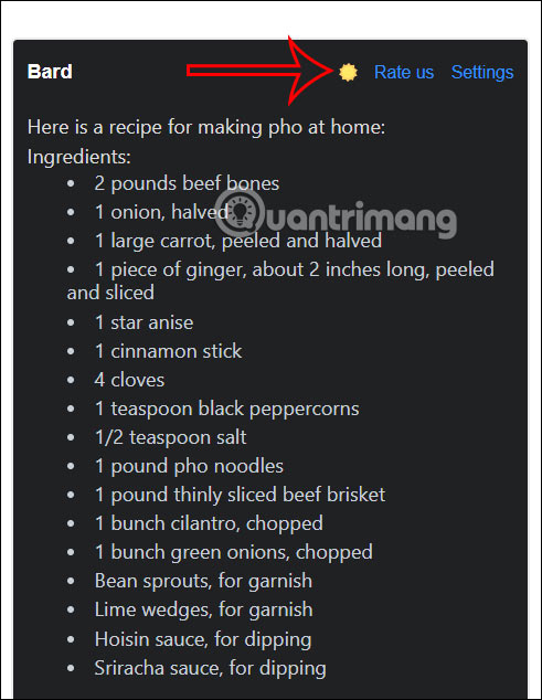 Đổi nền tối cho Google Bard