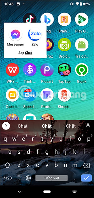Nhập tên mới thư mục ứng dụng Android
