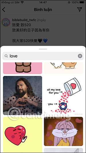 Chọn ảnh gif bình luận