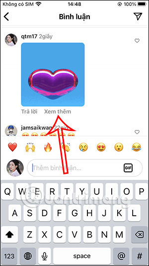 Bình luận Instagram bằng ảnh gif