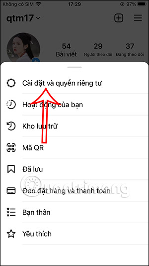Cài đặt riêng tư Instagram