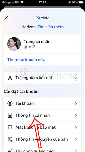 Thông tin cá nhân Instagram