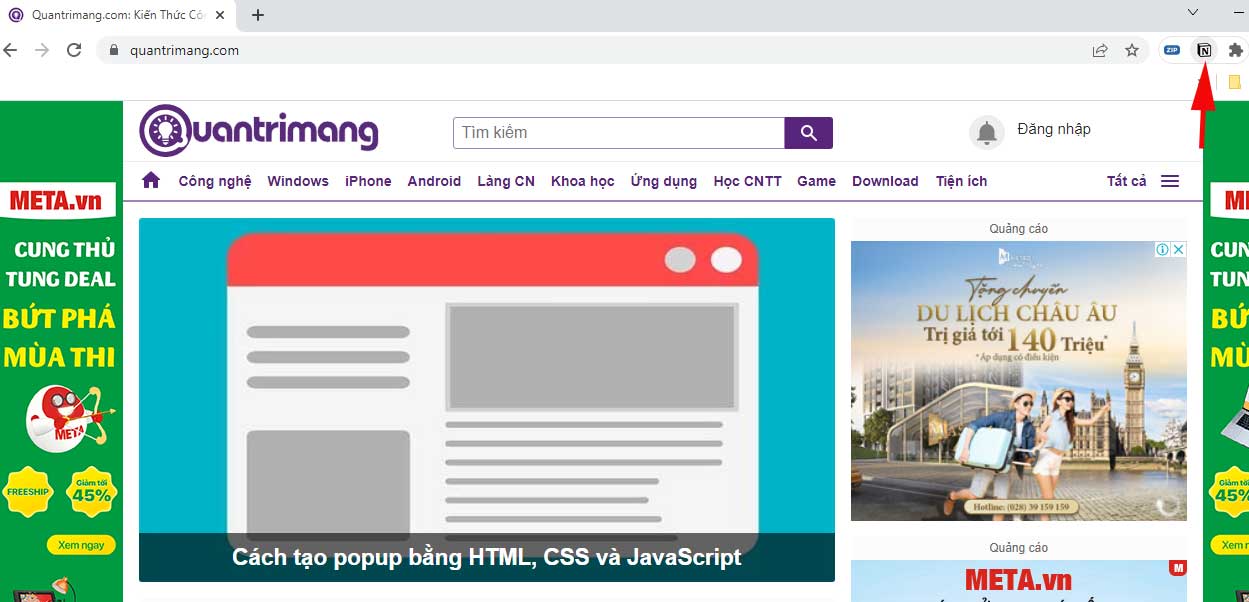 Logo Notion cạnh URL