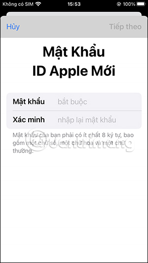 Nhập mật khẩu iCloud mới