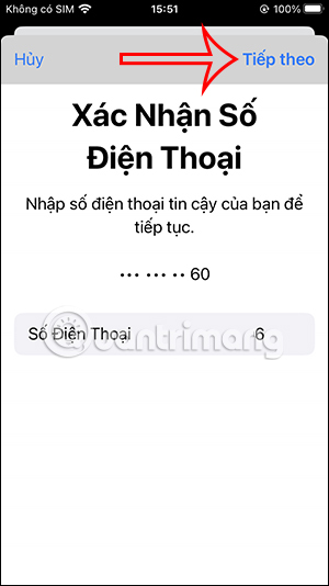 Điền số điện thoại