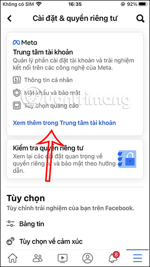 Trung tâm tài khoản Facebook