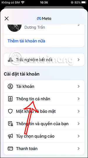 Thông tin cá nhân Facebook