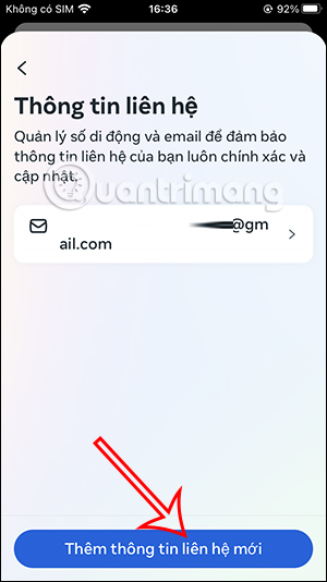 Thêm thông tin liên hệ Facebook