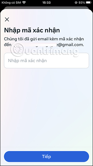 Nhập mã xác minh Instagram mới