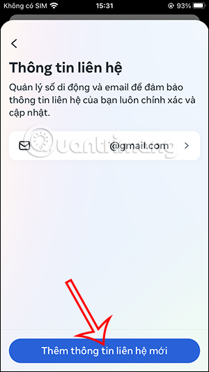 Thêm thông tin liên hệ mới Instagram
