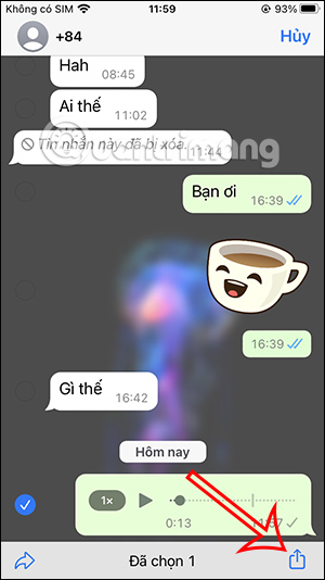 Chia sẻ tin nhắn âm thanh WhatsApp