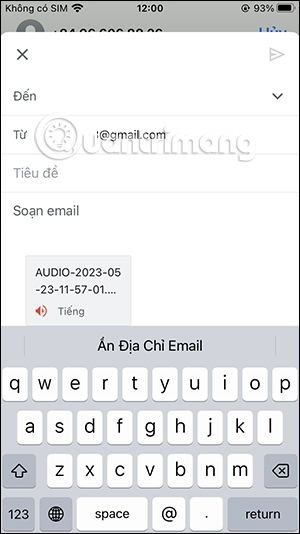 Gửi file âm thanh trong Gmail 