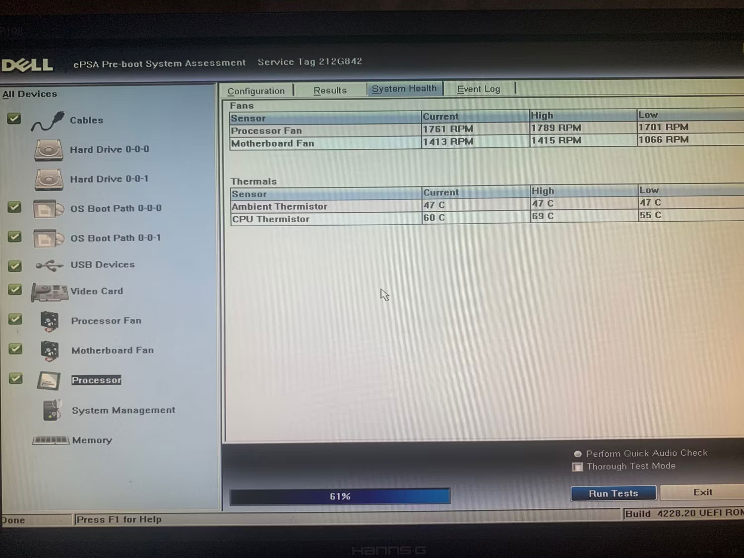 Chạy kiểm tra chẩn đoán trong BIOS trên laptop Windows