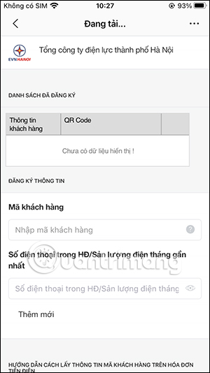 Nhập thông tin đăng ký với Zalo