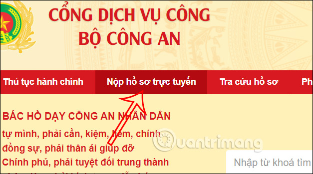Nộp hồ sơ Dịch vụ Công quốc gia 