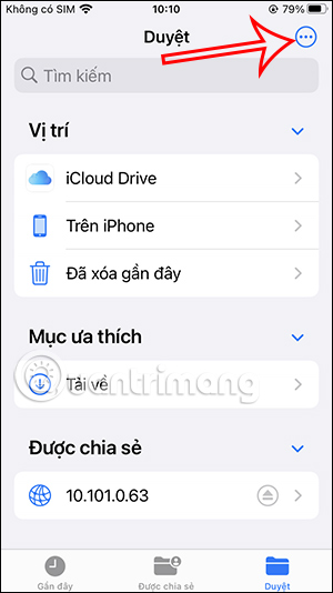 Giao diện ứng dụng Tệp