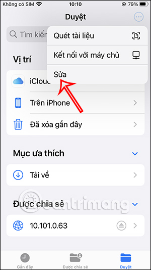Sửa ứng dụng Tệp
