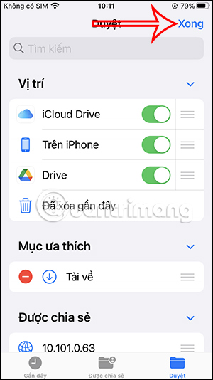Lưu thiết lập trên Tệp
