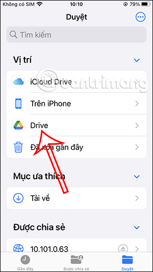 Ứng dụng Drive trên iPhone