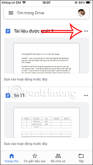 Tùy chọn file văn bản Google Drive