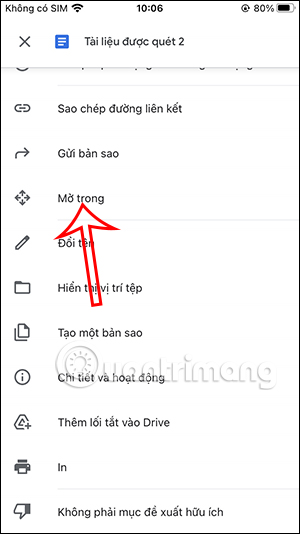 Mở tập tin trong Google Drive