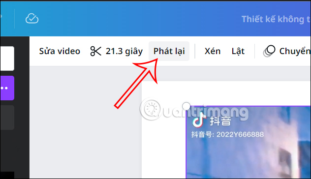 Phát lại video trên Canva