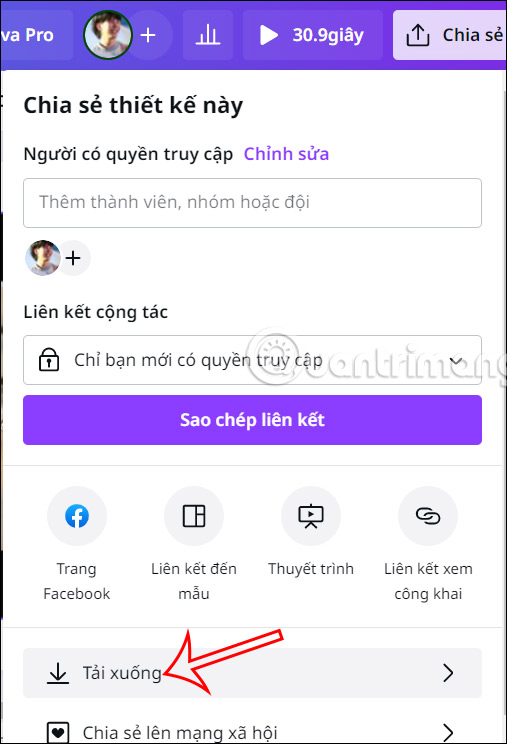 Tải video trên Canva