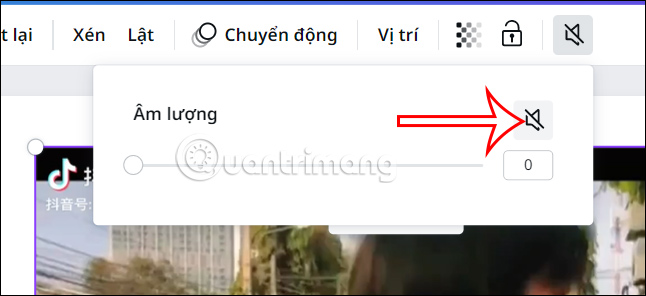 Tắt âm thanh trên video Canva 